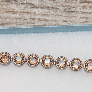 New Vintage Light Smoked Topaz Ice Bracelet. Touchstone Crystal by Swarovski.